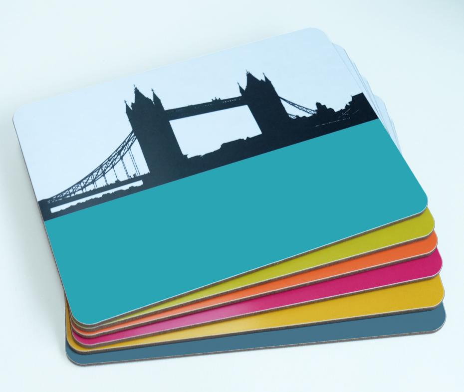 London Cityscape Table Mats design colour close up